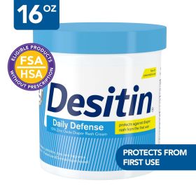 Desitin Daily Defense Baby Diaper Rash Cream, Butt Paste with 13% Zinc Oxide, 16 oz