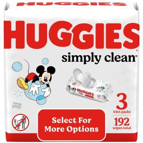 Huggies Simply Clean Unscented Baby Wipes, 3 Pack, 192 Total Ct (Select for More Options)