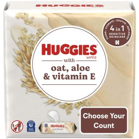 Huggies Wipes with Oat, Aloe & Vitamin E, Unscented, 3 Pack, 168 Total Ct (Select for More Options)