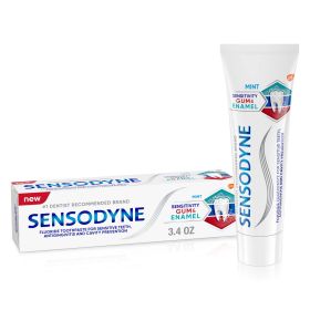 Sensodyne Toothpaste Sensitivity Gum and Enamel Fluoride Toothpaste;  Mint Flavor;  3.4 oz