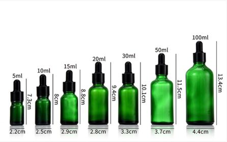 Glass Fine Oil Bottle Avoid Light Glue Head Dropper Bottle  Stock Bottling Cosmetics (Option: Green-30ml)