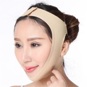 Elastic Face Slimming Bandage V Line Face Shaper Women Chin Cheek Lift Up Belt Facial Massager Strap Face Skin Care Tools Beauty (Color: skin color L)